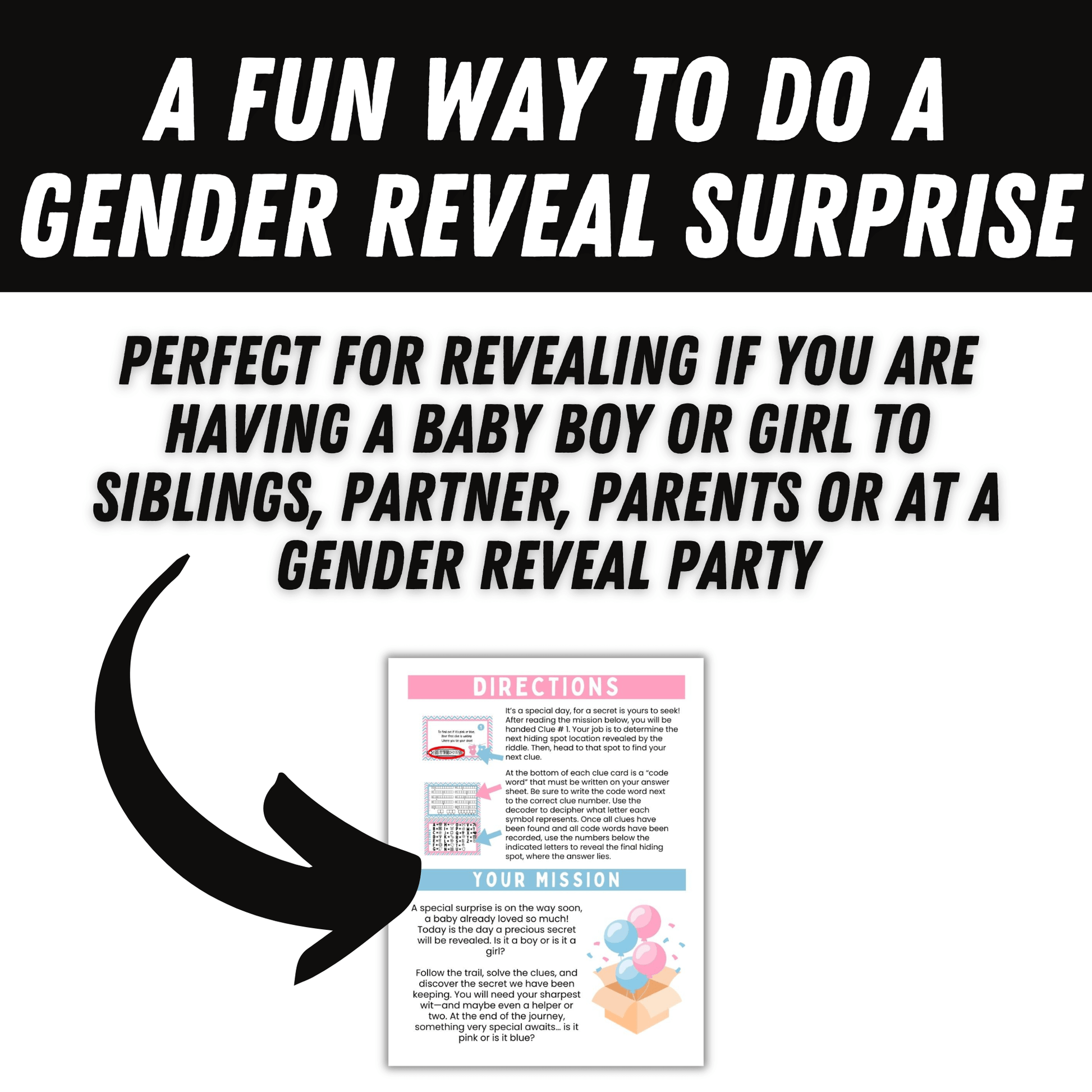gender reveal scavenger hunt.