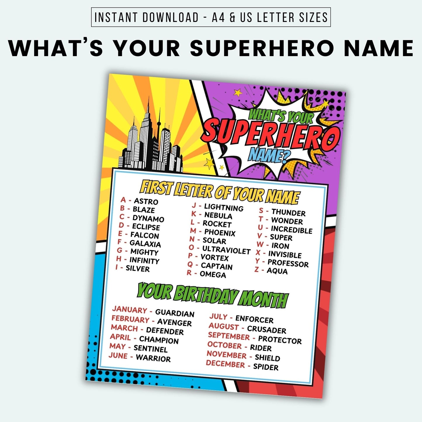 What's Your Superhero Name