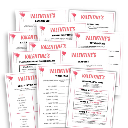 Valentine's Day Party Games Bundle