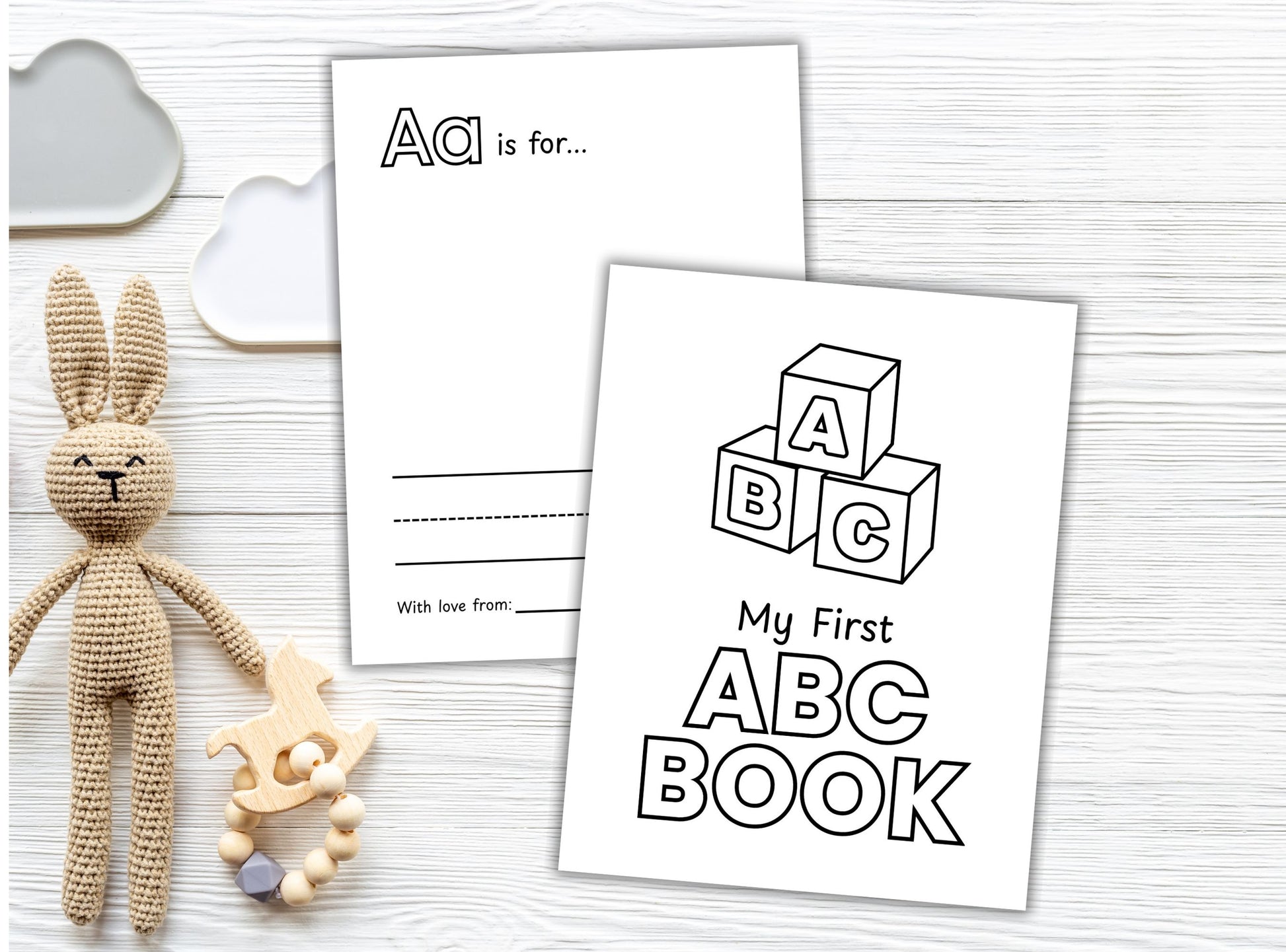 ABC baby book for baby shower.