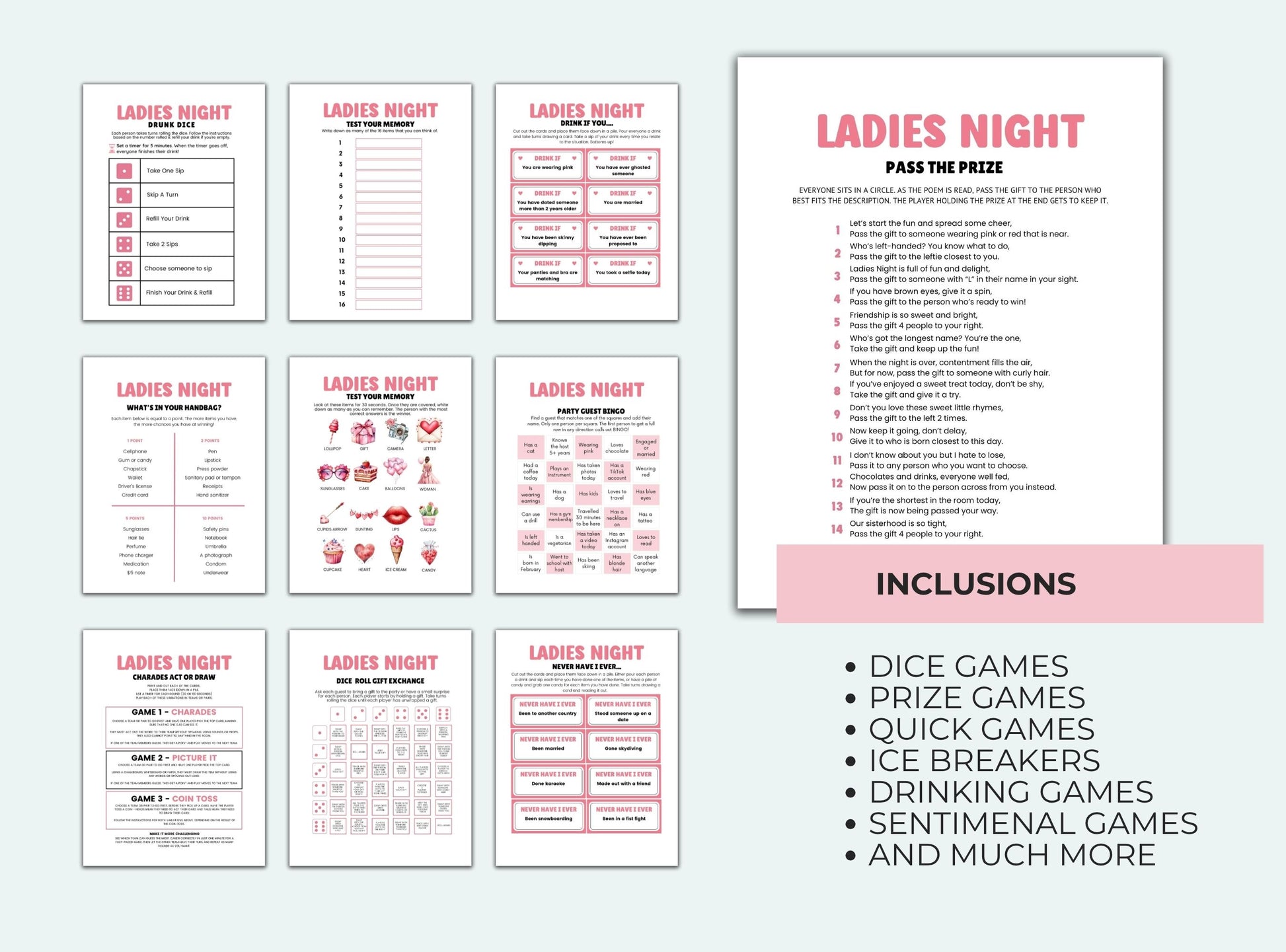 Ladies Night Party Games Bundle