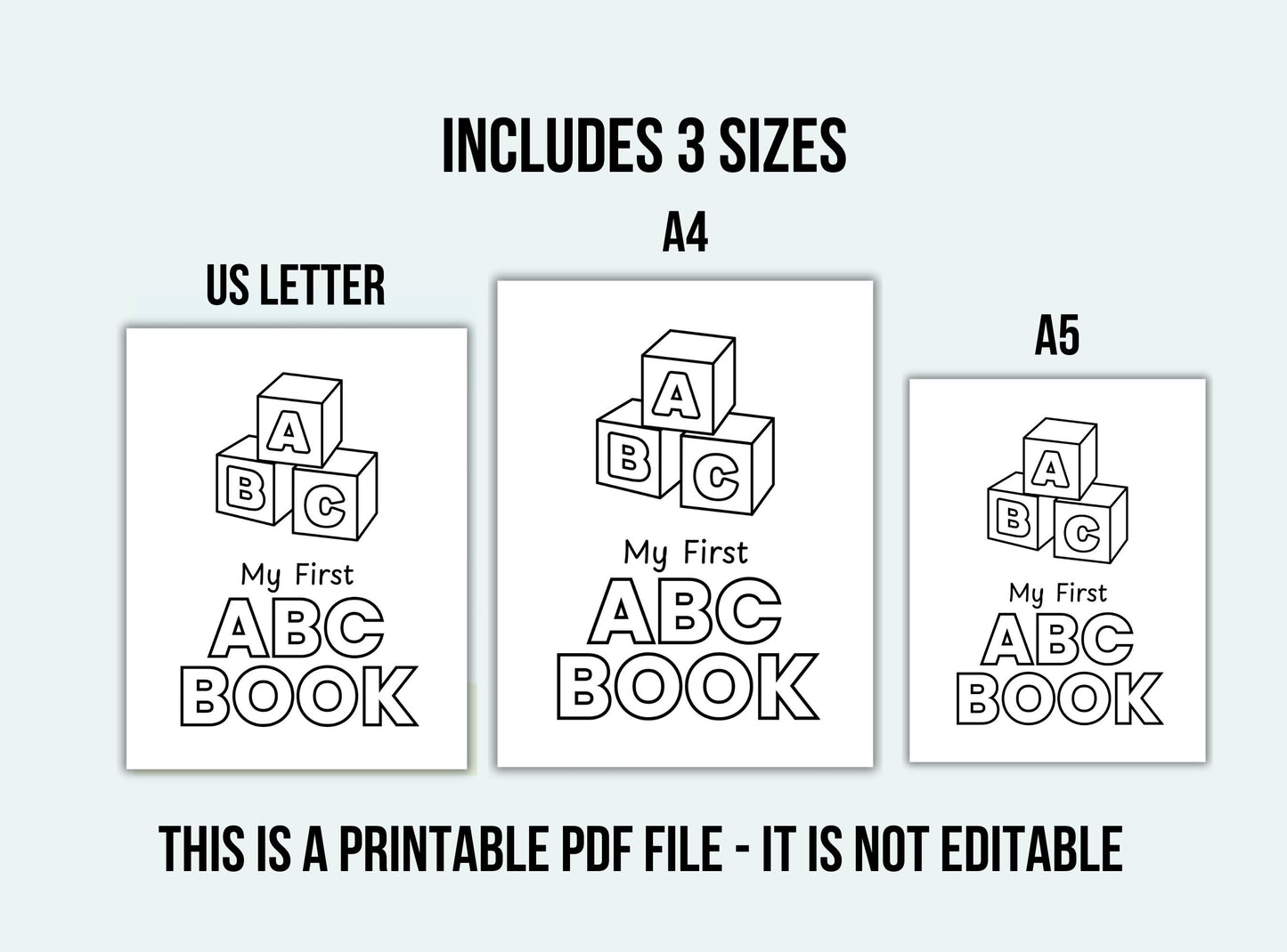 ABC baby book for baby shower.