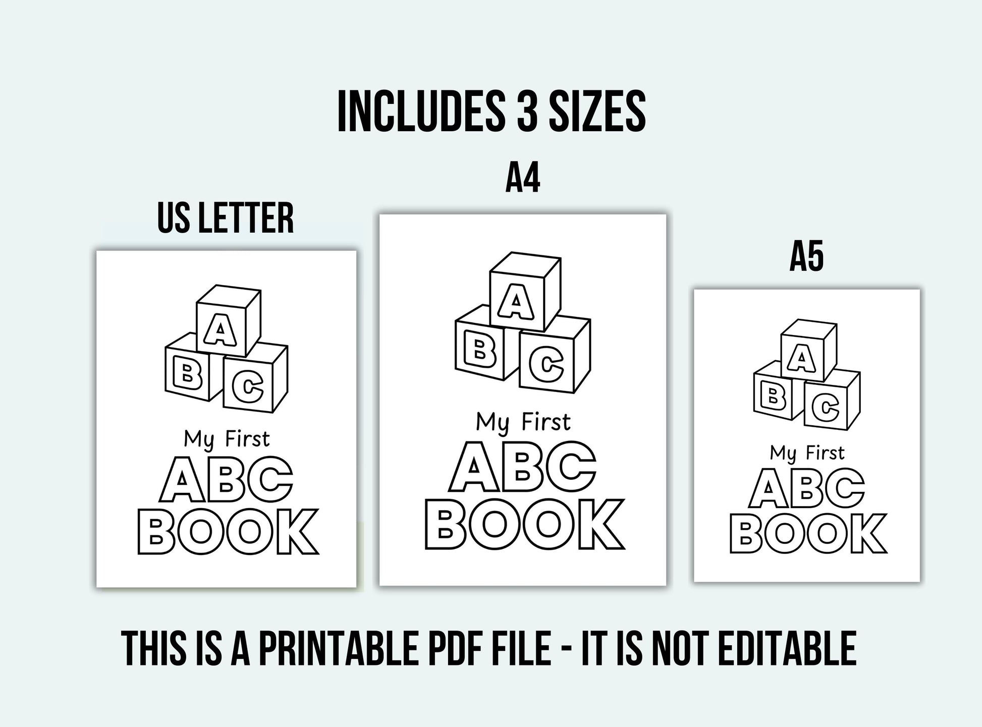 ABC baby book for baby shower.