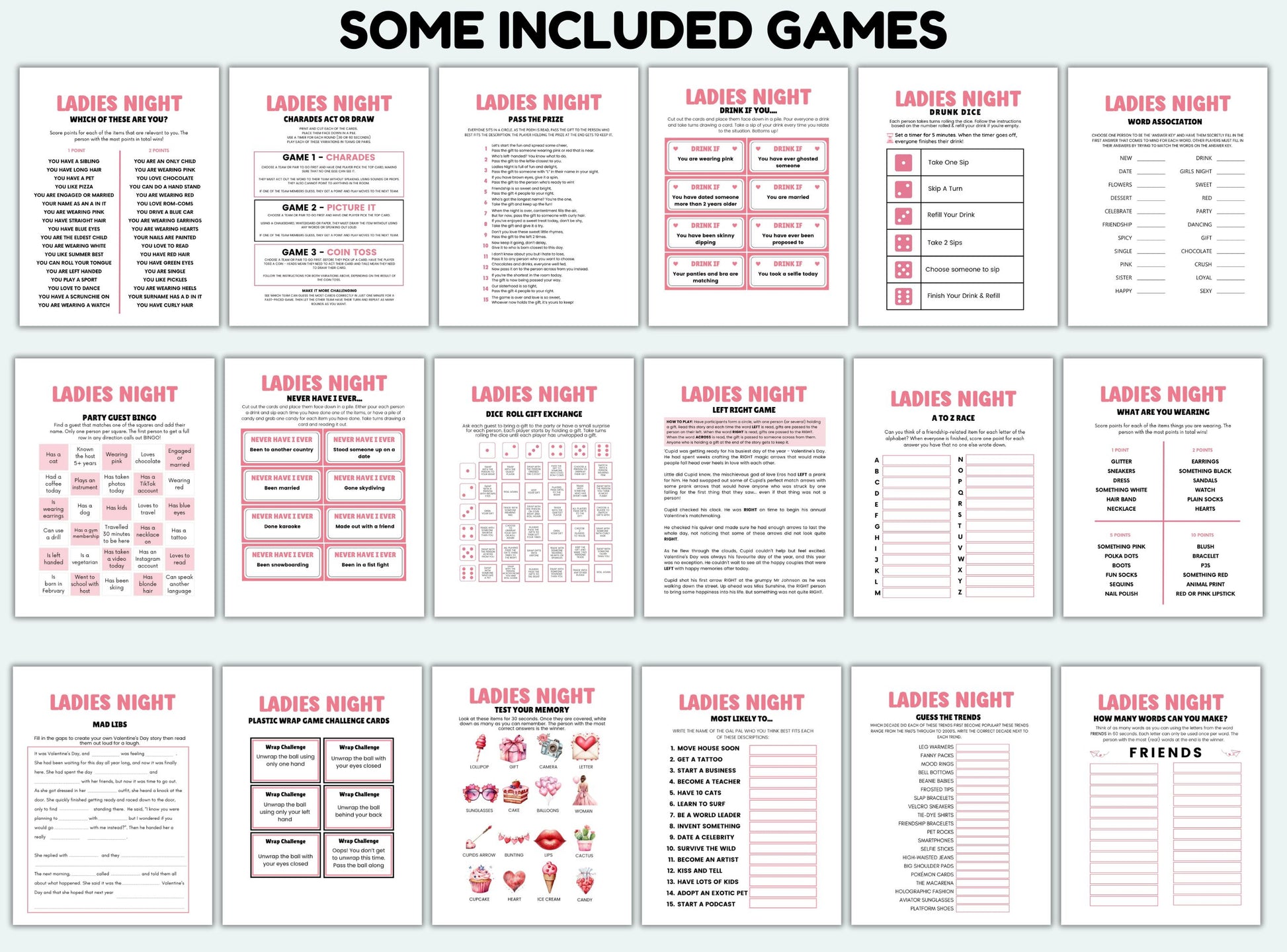 Ladies Night Party Games Bundle