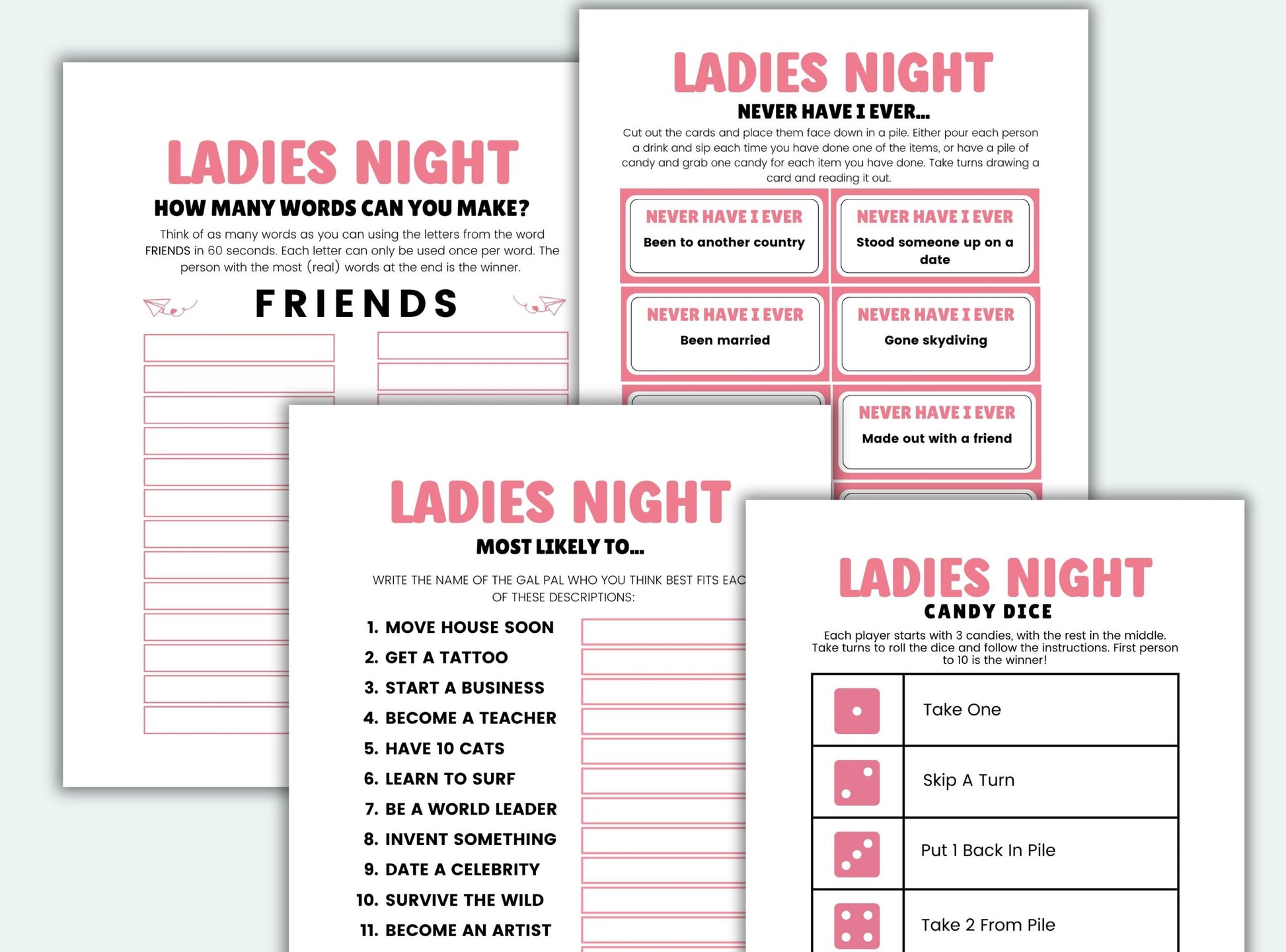 Ladies Night Party Games Bundle