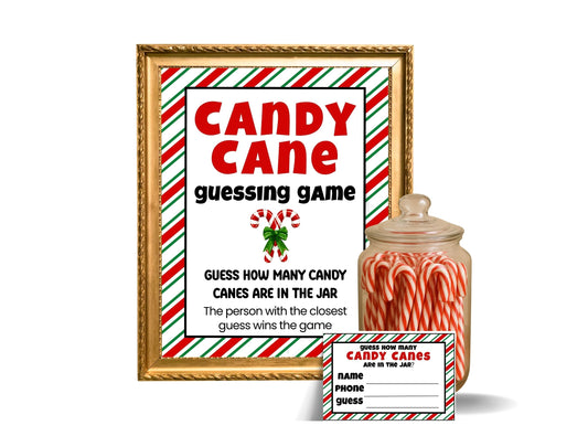 candy cane guessing game sign.