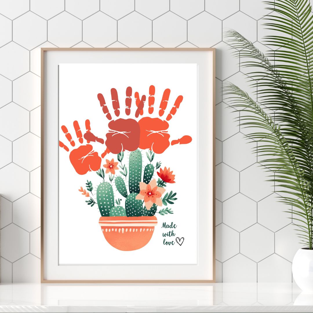 Cactus Handprint Art "Made With Love"