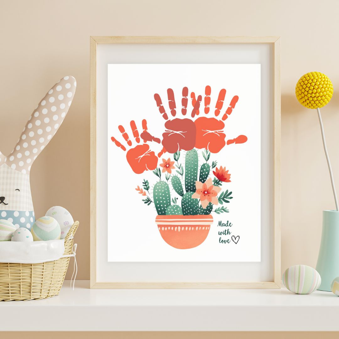Cactus Handprint Art "Made With Love"