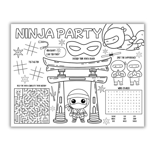Ninja Party Activity Placemat