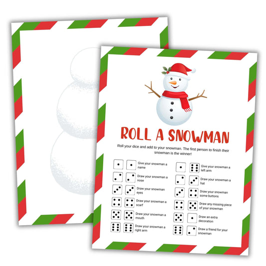 Christmas Roll A Snowman Dice Game