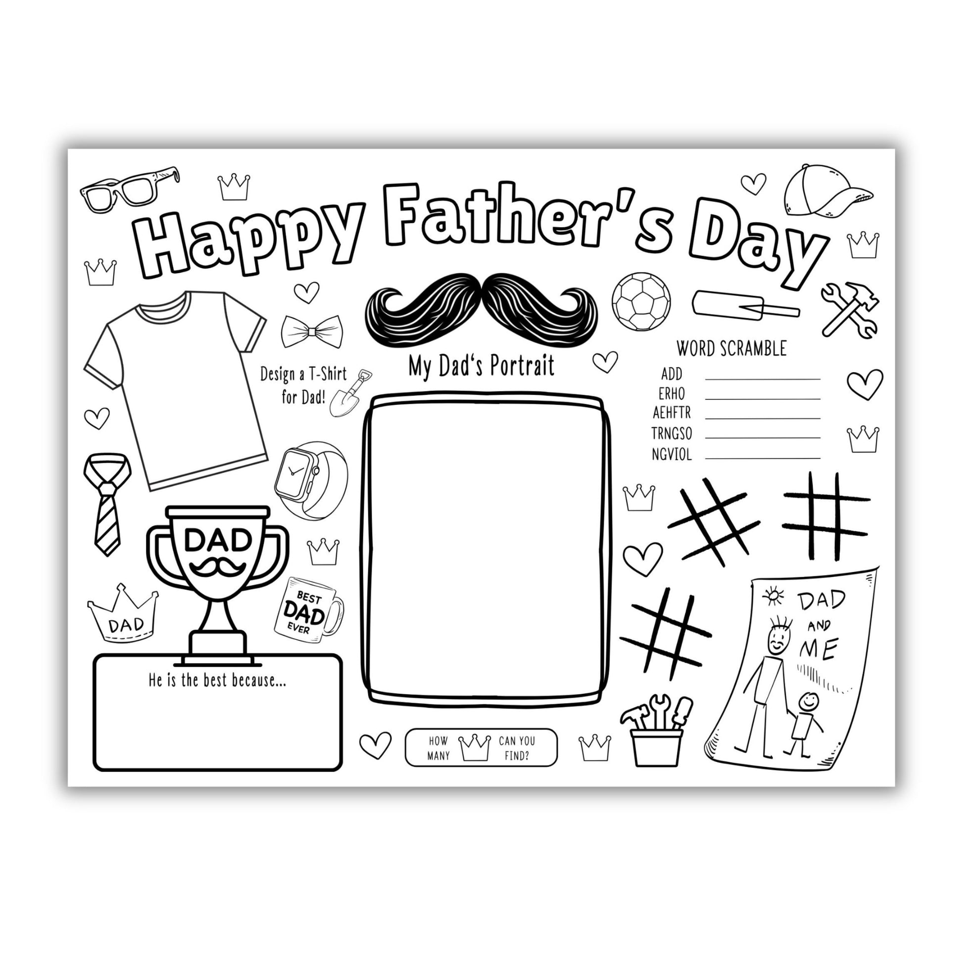 Fathers Day Activity Placemat