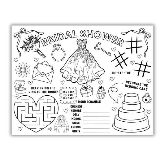 Bridal Shower Activity Placemat