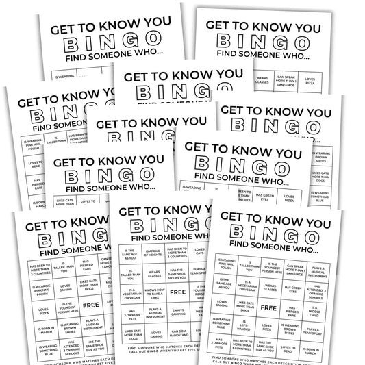 Get To Know You Bingo Cards