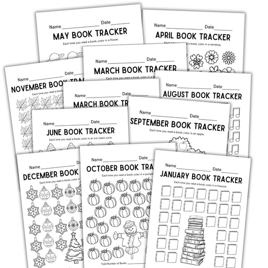 Monthly Reading Trackers For Kids