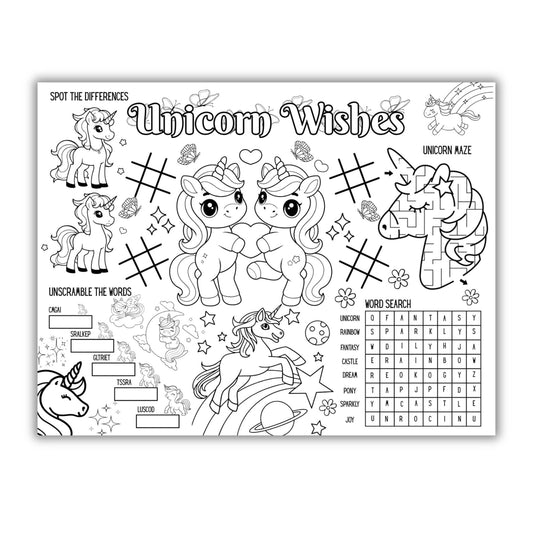 Unicorn Party Activity Placemat