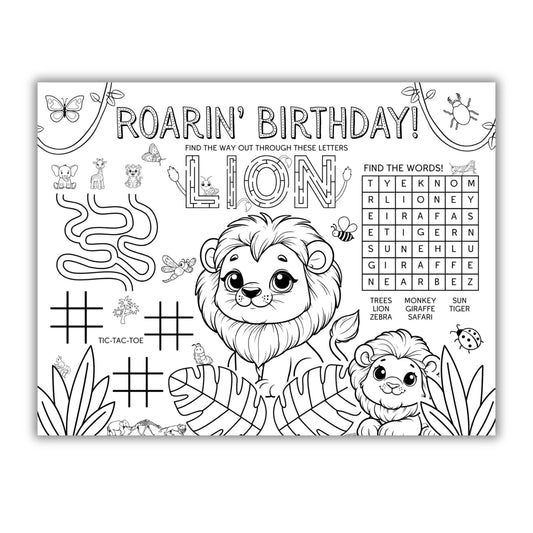 Safari Party Activity Placemat