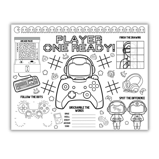 Gaming Party Activity Placemat