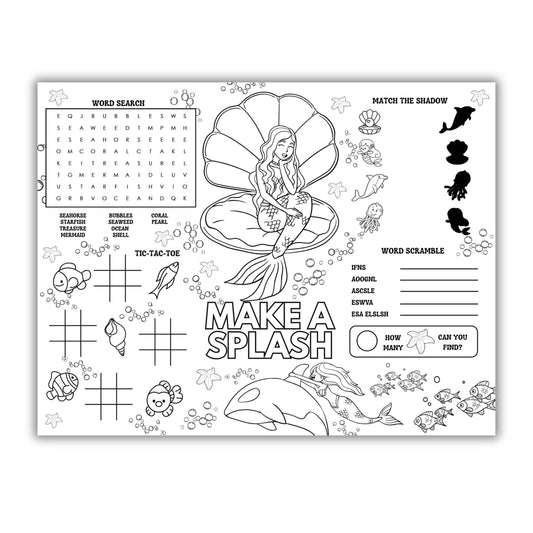 Mermaid Party Activity Placemat