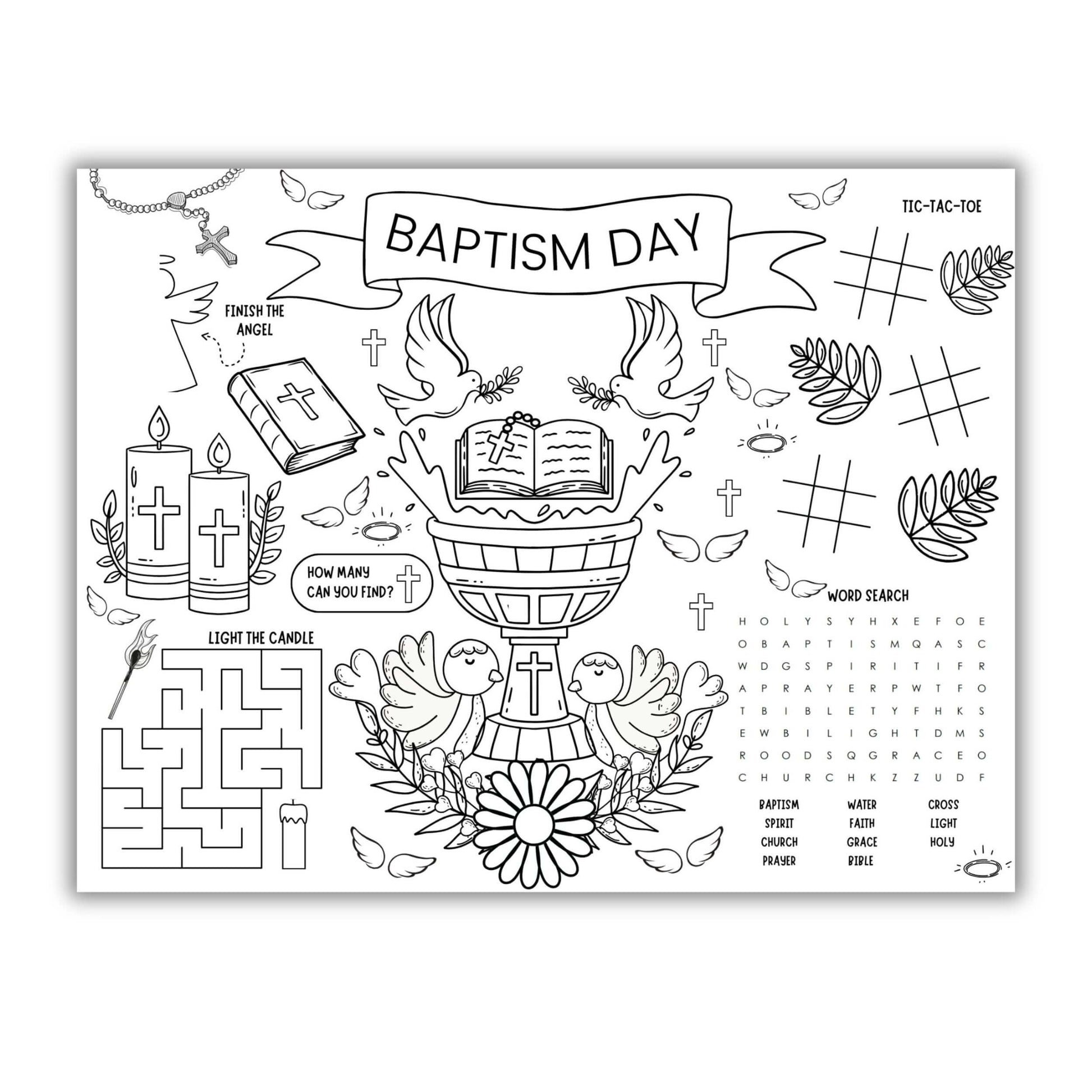 Baptism Colouring Placemat
