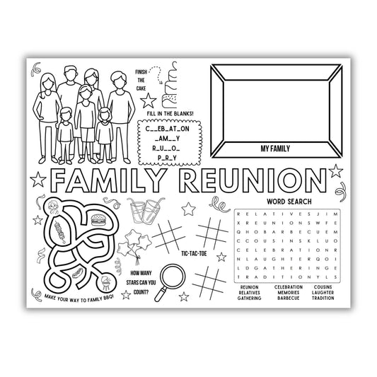 Family Reunion Activity Placemat