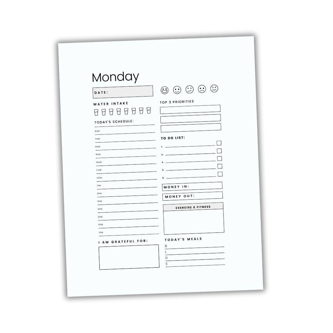7 Day Daily Planner Pages - Simplify Create Inspire
