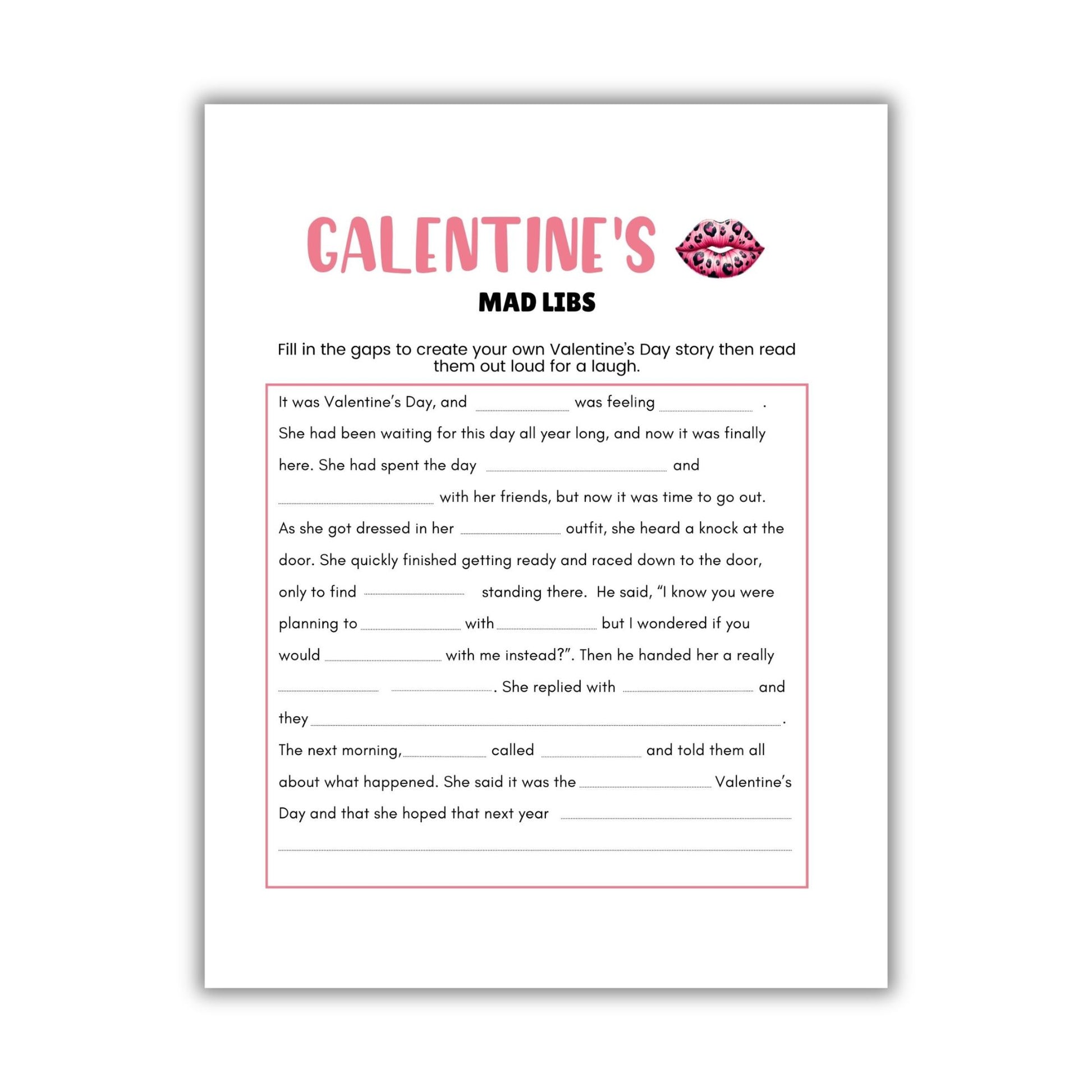 Galentine's Mad Libs Party Game - Simplify Create Inspire