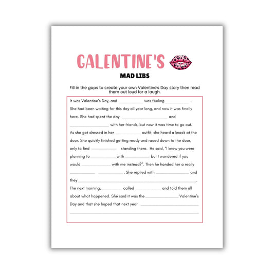 Galentine's Mad Libs Party Game - Simplify Create Inspire