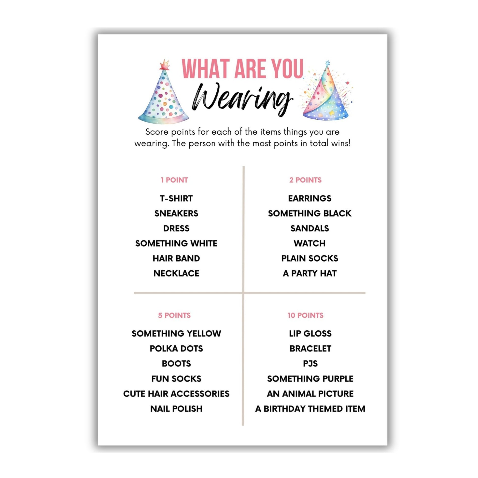 What Are You Wearing Birthday Party Game For Teens - Simplify Create Inspire