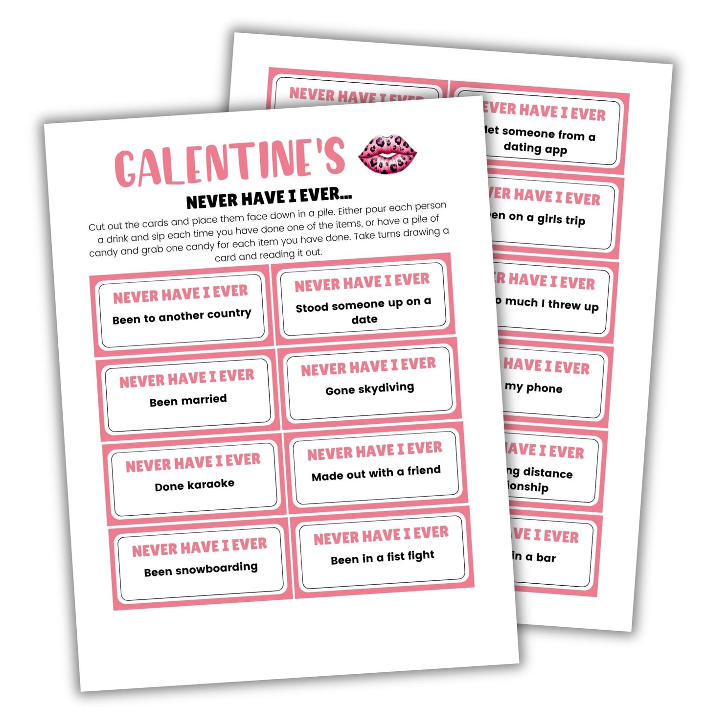 Galentines Day Never Have I Ever Game - Simplify Create Inspire