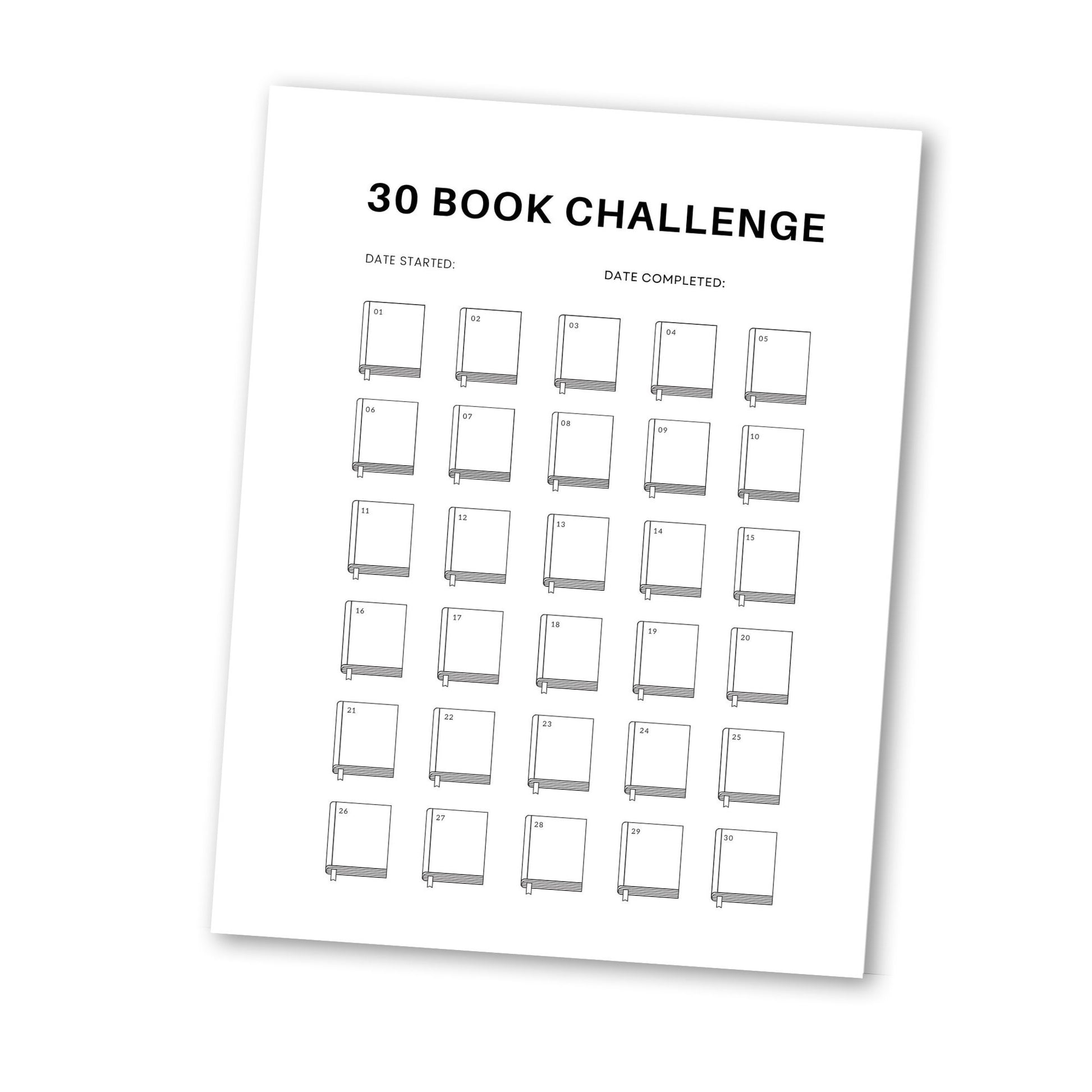 30 Book Reading Challenge Tracker - Simplify Create Inspire