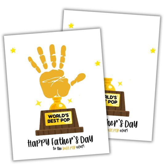 World's Best Pop Trophy Father's Day Handprint Art