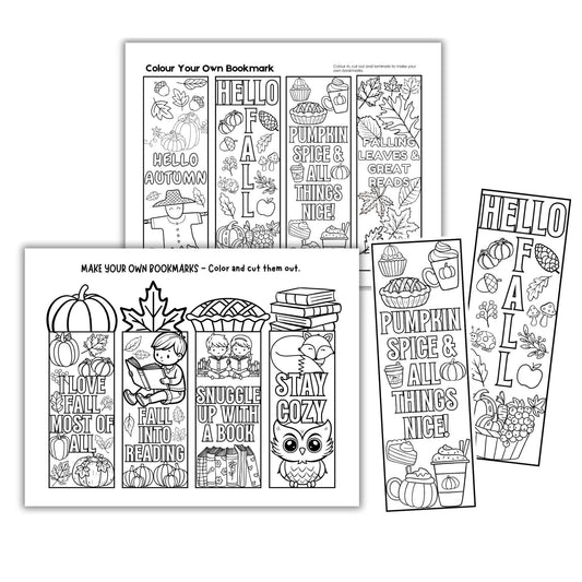 Printable Fall Colouring Bookmarks