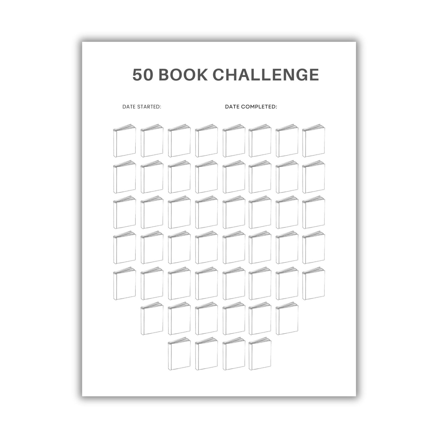 50 Book Reading Challenge Tracker - Simplify Create Inspire