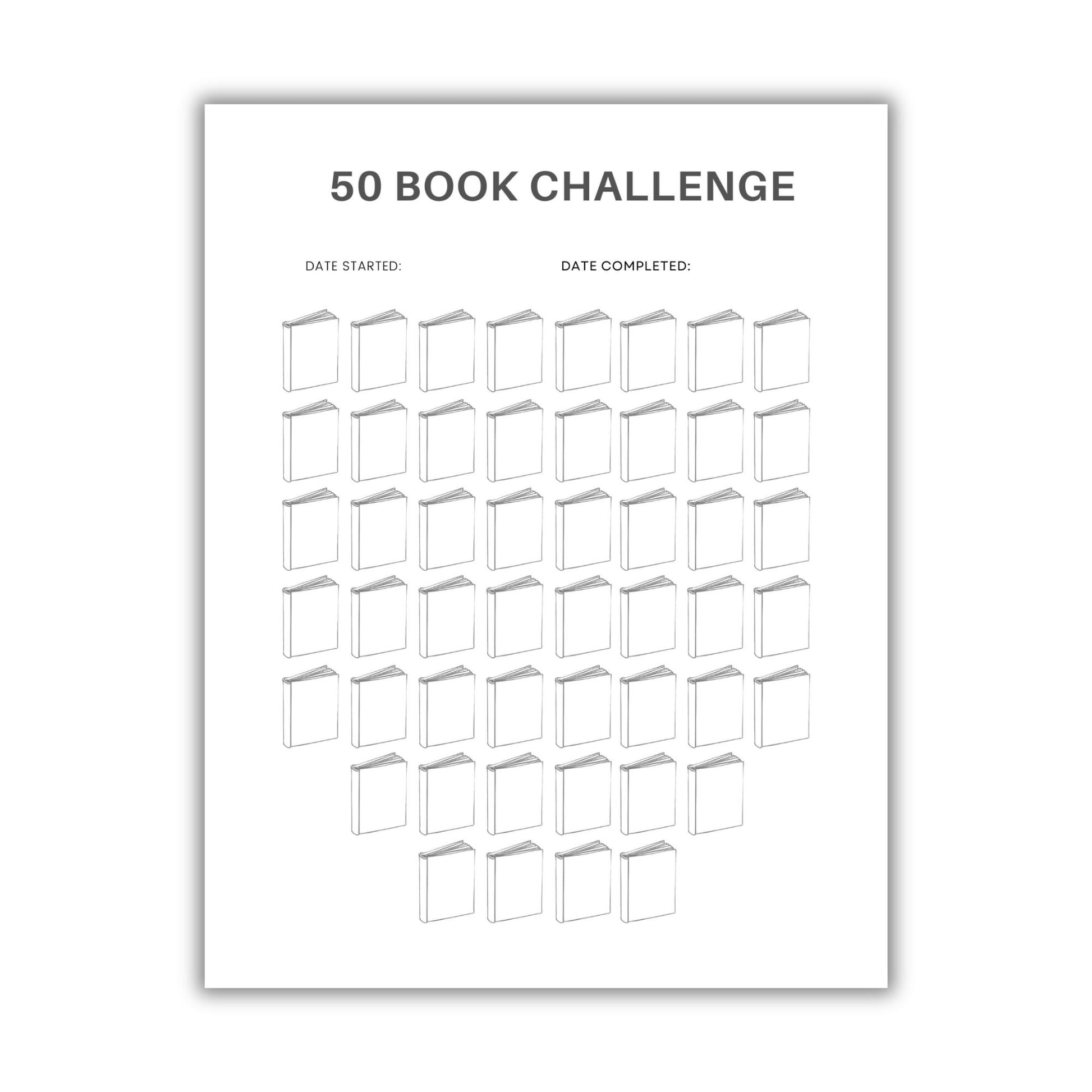 50 Book Reading Challenge Tracker - Simplify Create Inspire