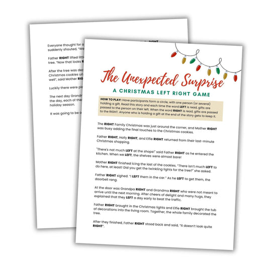 Christmas Left Right Game - The Unexpected Surprise - Simplify Create Inspire