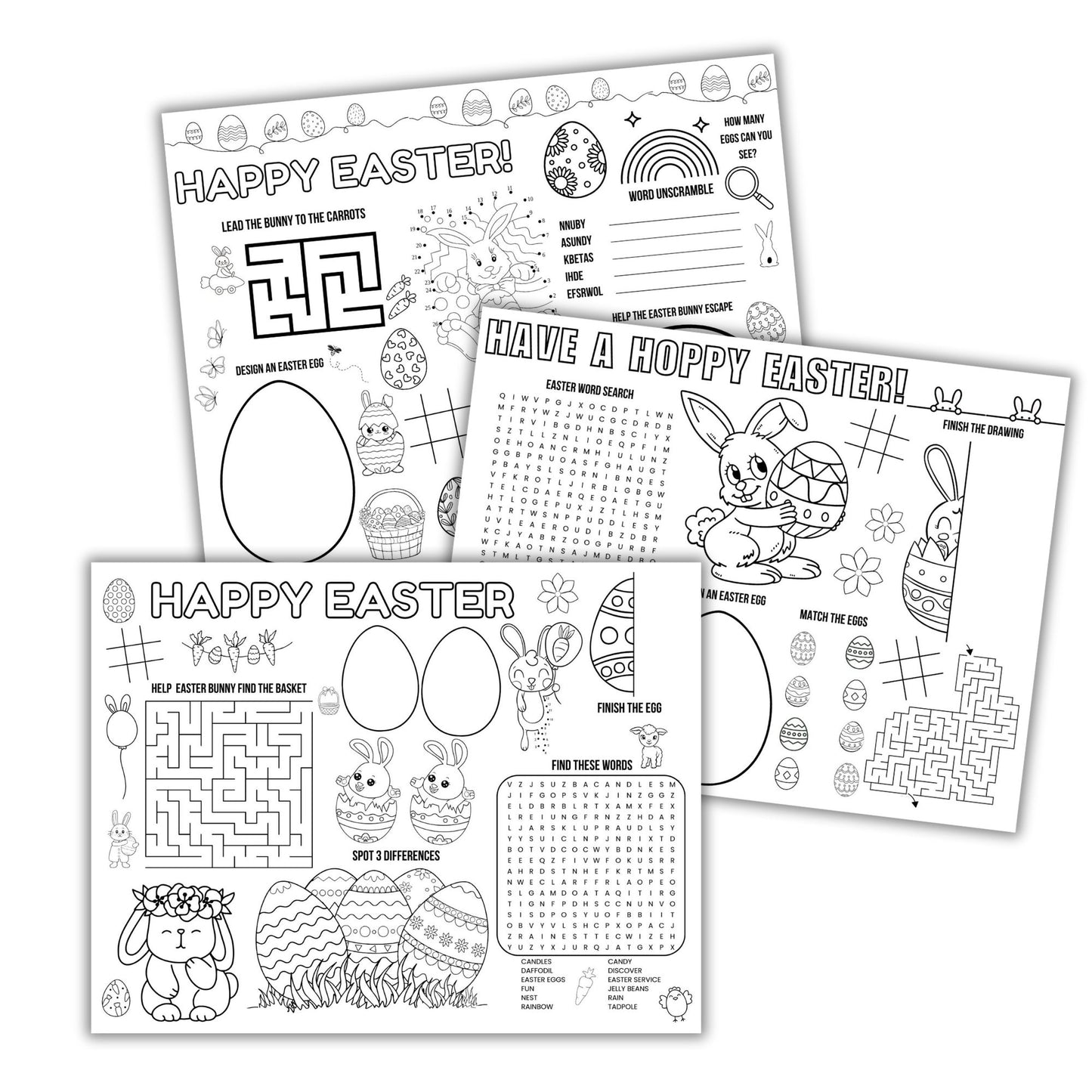 Easter Activity Placemats - 3 Designs Included - Simplify Create Inspire