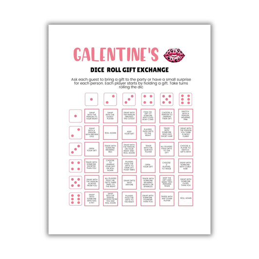 Galentines Day Gift Exchange Dice Game - Simplify Create Inspire