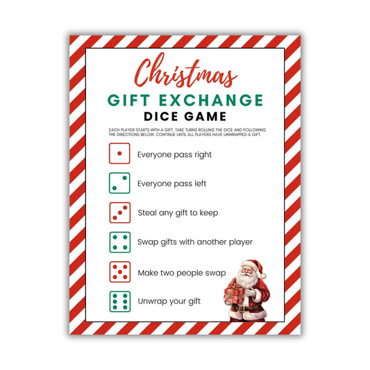 Christmas Dice Gift Exchange Game - Simplify Create Inspire