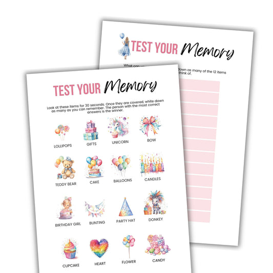 Test Your Memory Party Game - Simplify Create Inspire