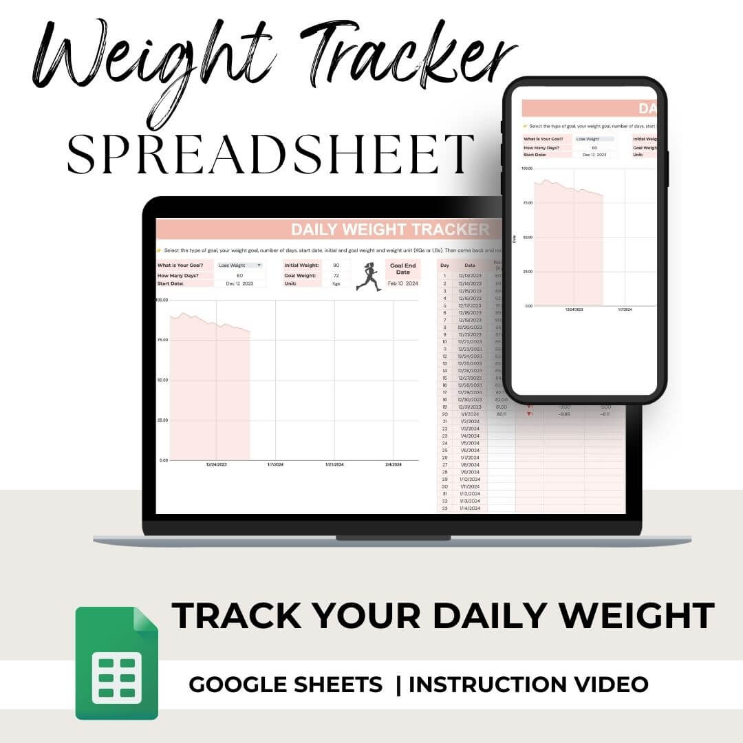 Daily Weight Tracker Spreadsheet