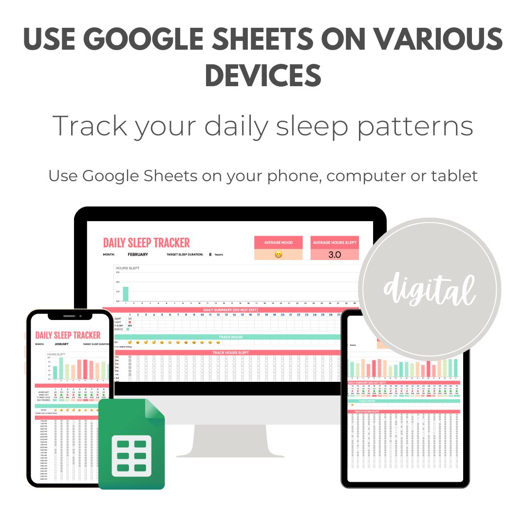 Daily Sleep Tracker Spreadsheet