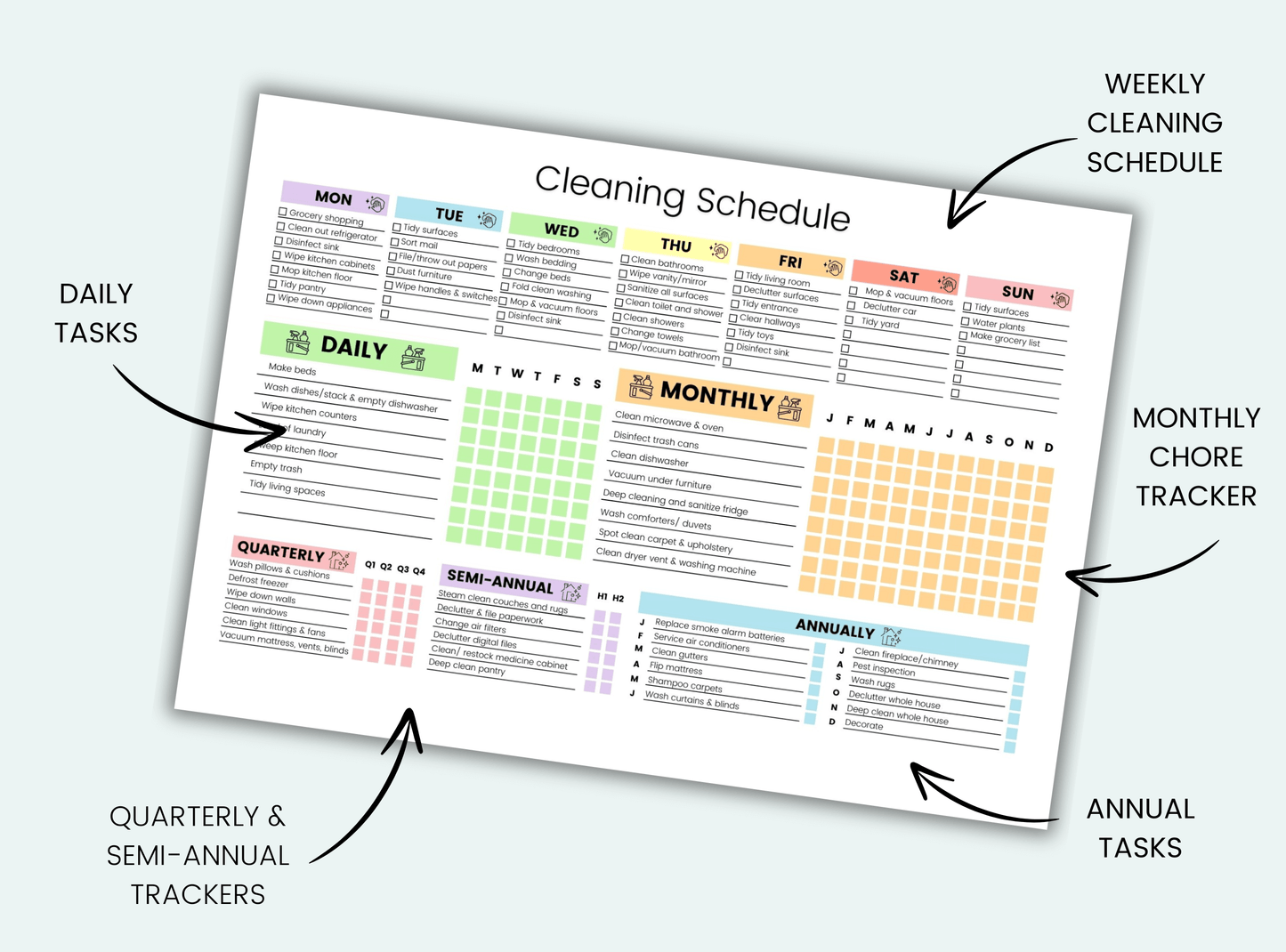 Editable Cleaning Schedule