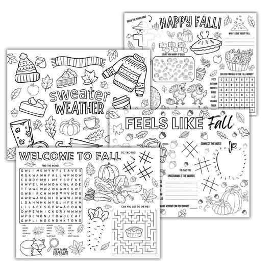 Printable Fall Activity Placemats