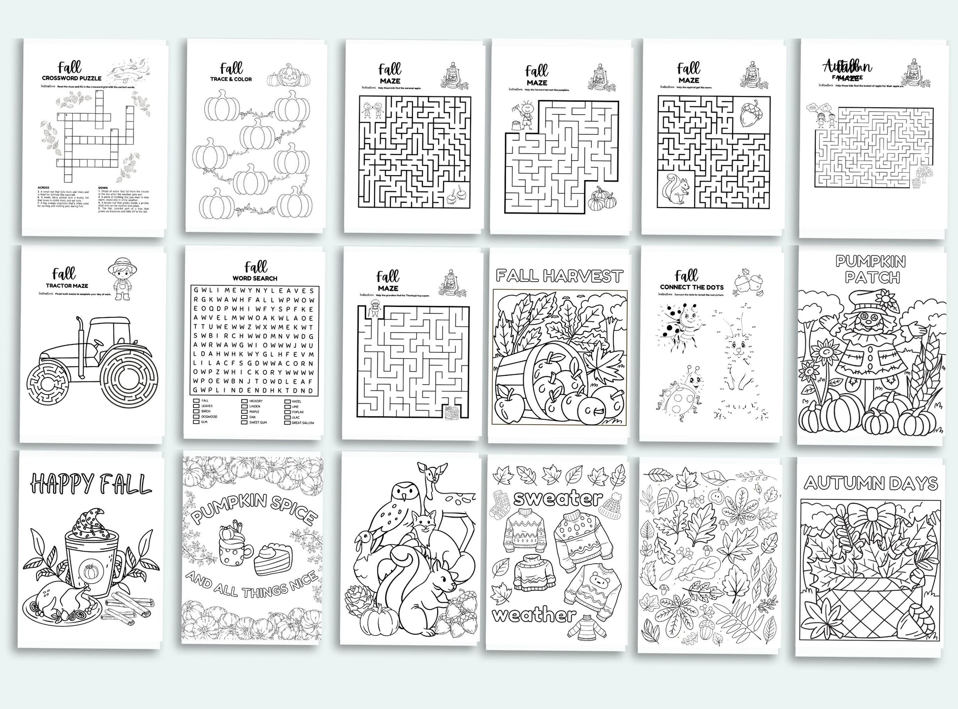 Printable Fall Activity Book