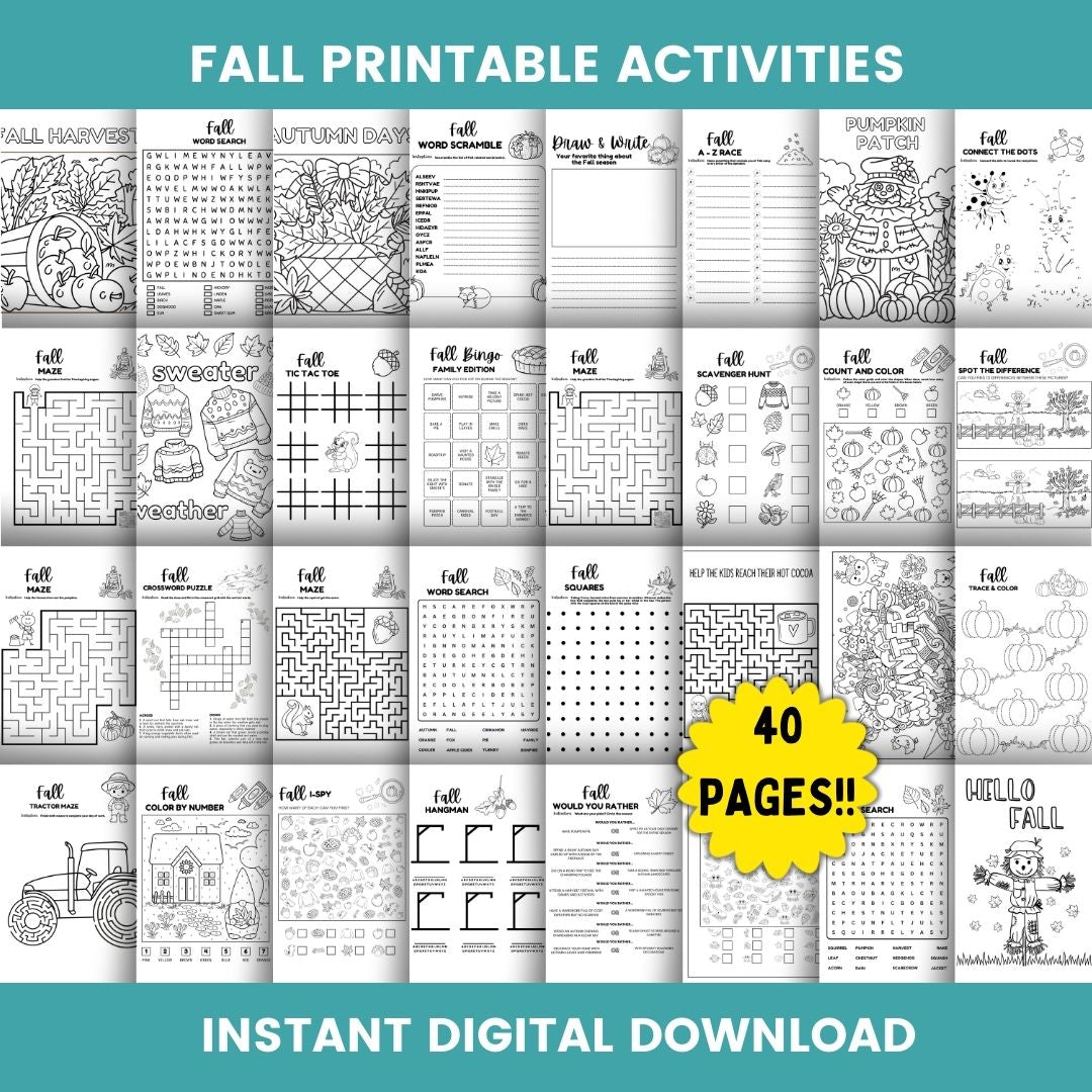 Printable Fall Activity Book