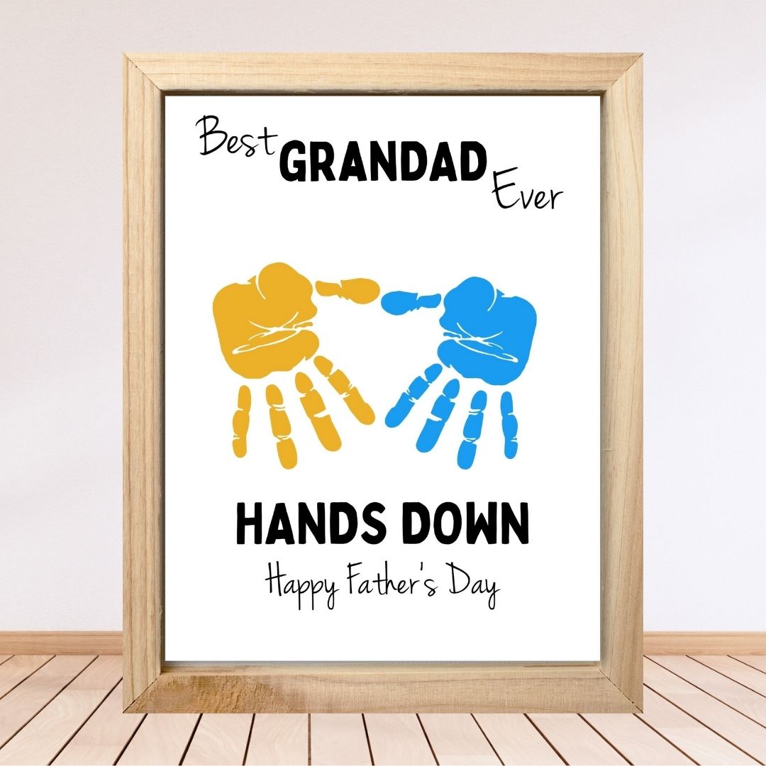 Best Grandad Hands Down Handprint Art