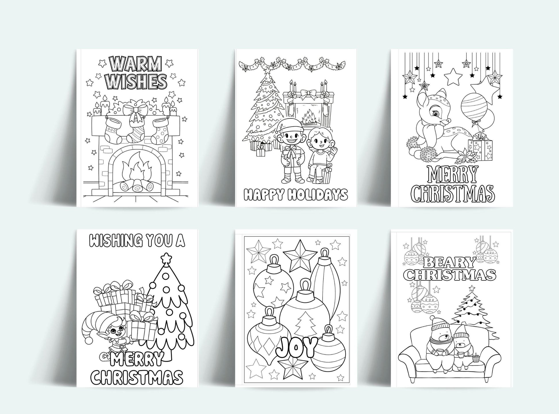 Christmas Coloring Cards For Kids