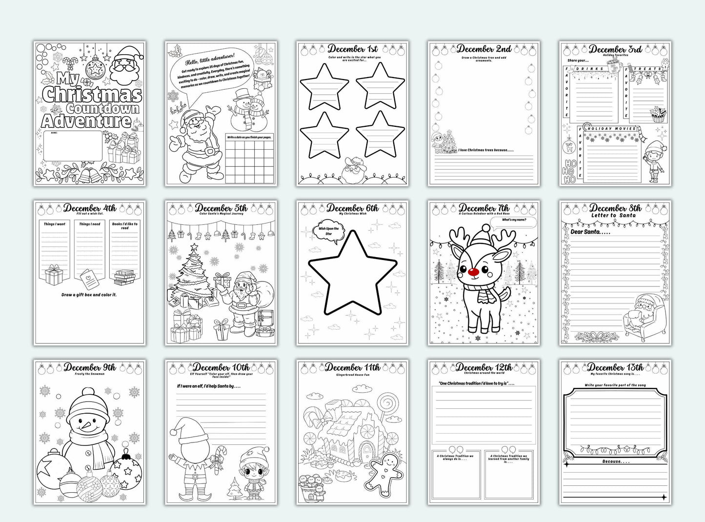 Christmas Countdown Advent Activity Book