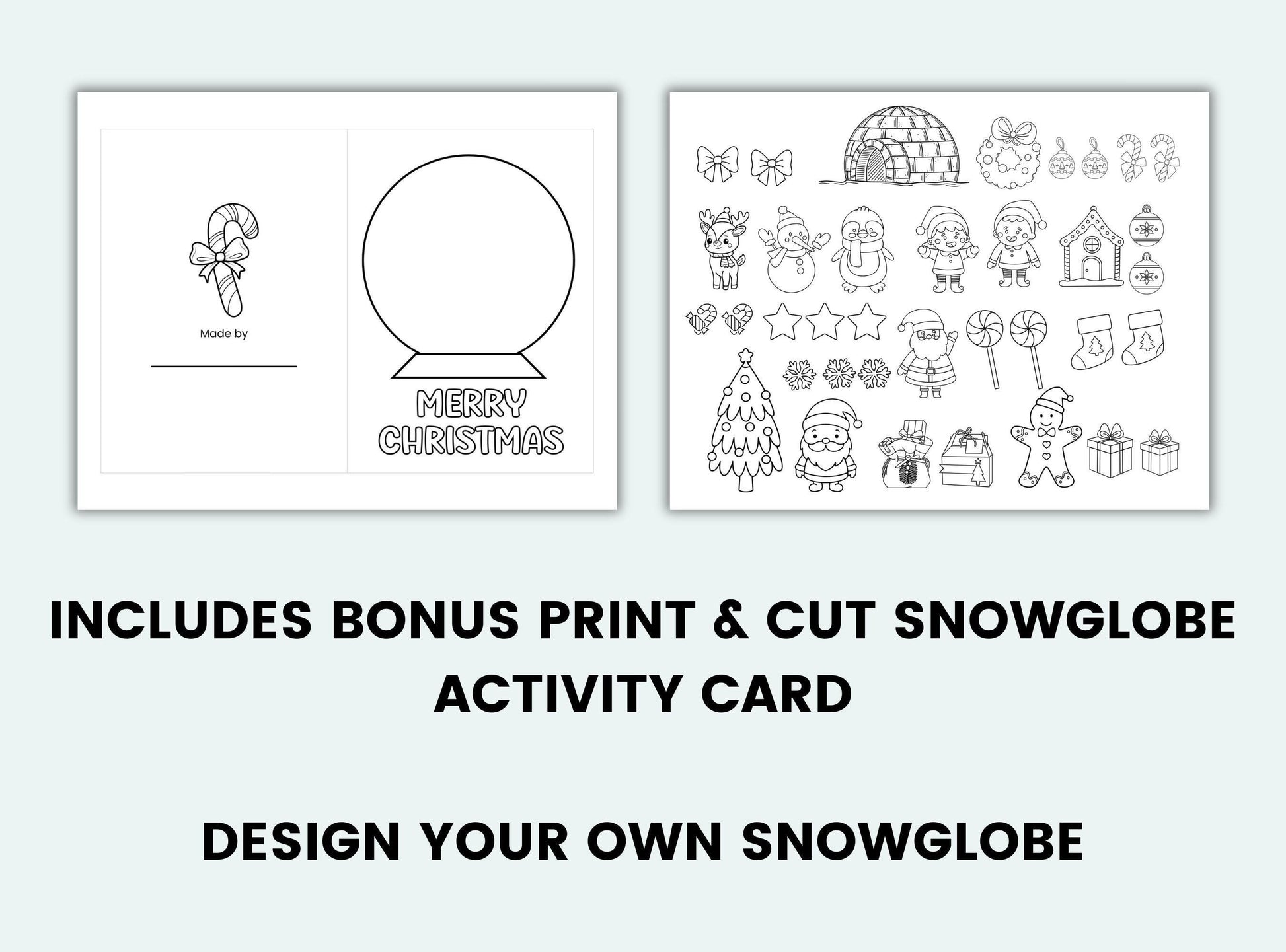 Christmas Coloring Cards For Kids