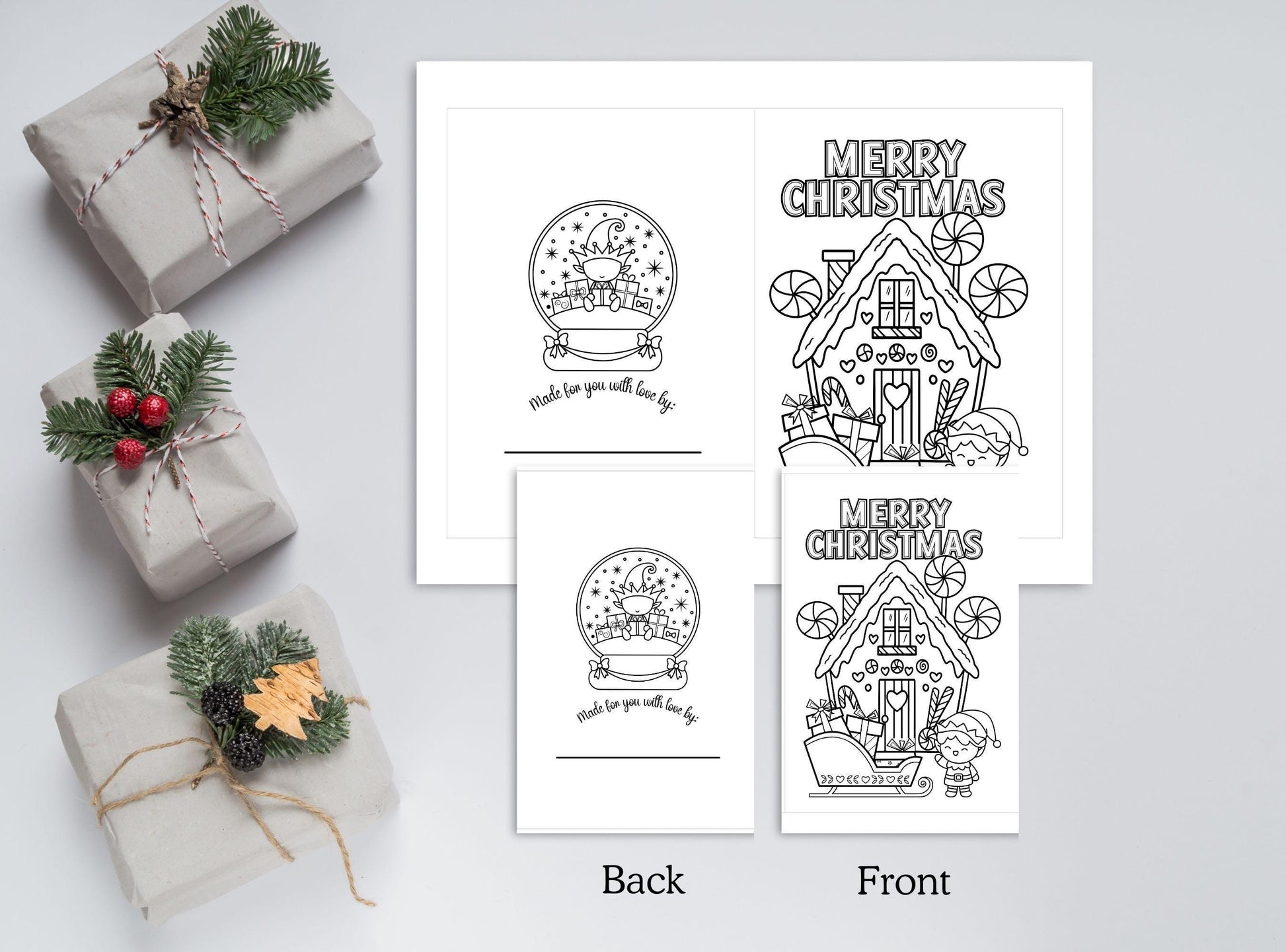 Christmas Coloring Cards For Kids